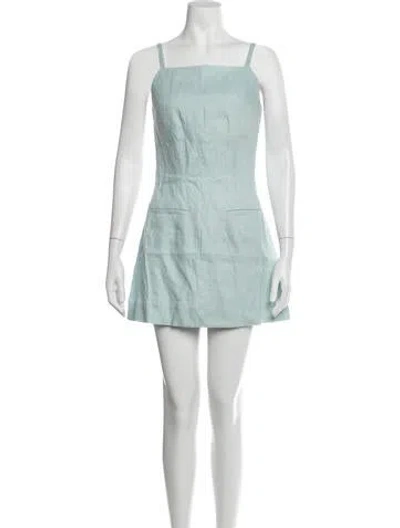 Pre-owned Reformation Linen Mini Dress In Blue