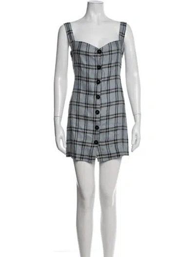 Pre-owned Reformation Linen Mini Dress In Blue