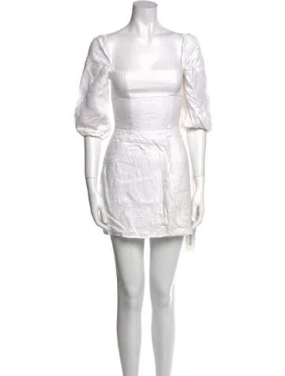 Pre-owned Reformation Linen Mini Dress In Brown