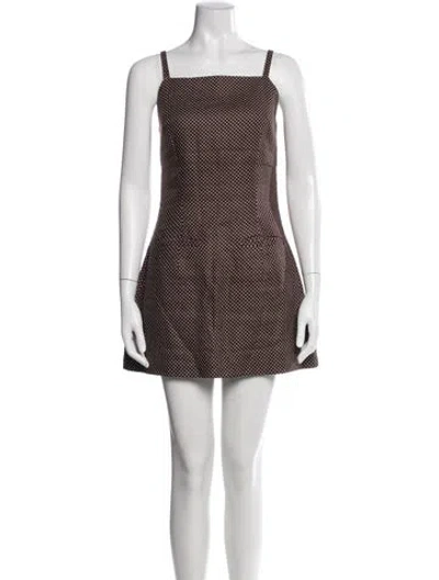 Pre-owned Reformation Linen Mini Dress In Brown