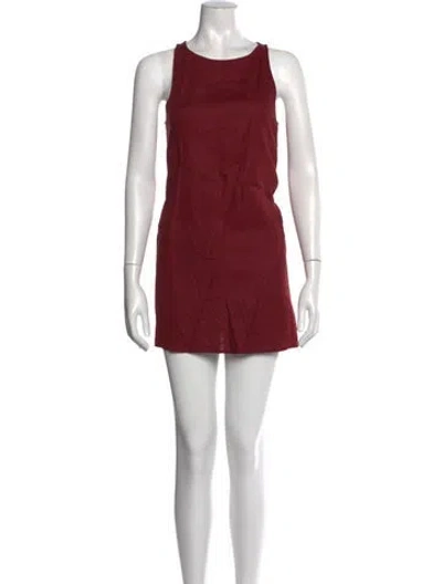 Pre-owned Reformation Linen Mini Dress In Burgundy