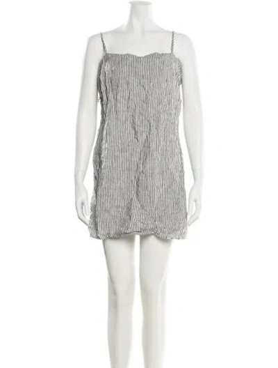 Pre-owned Reformation Linen Mini Dress In Gray
