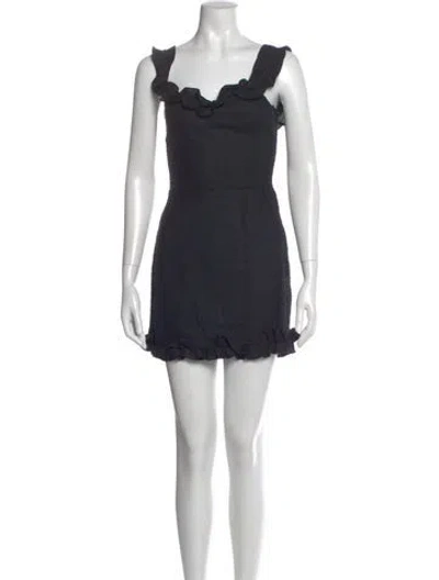 Pre-owned Reformation Linen Mini Dress In Gray