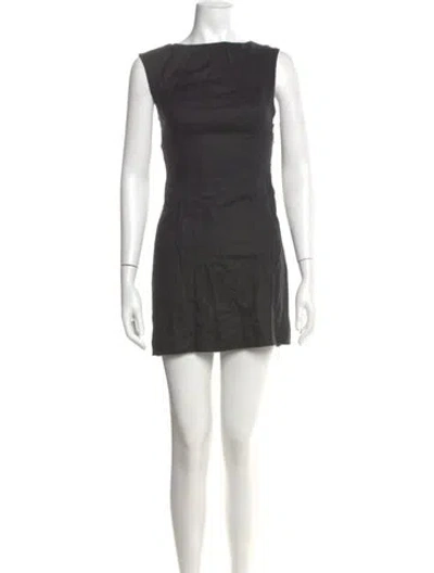 Pre-owned Reformation Linen Mini Dress In Gray