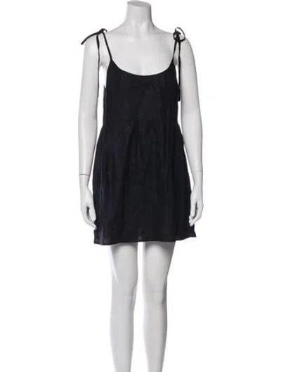 Pre-owned Reformation Linen Mini Dress In Gray