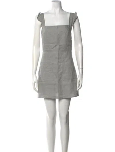 Pre-owned Reformation Linen Mini Dress In Gray