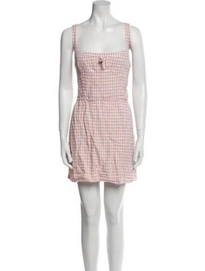 Pre-owned Reformation Linen Mini Dress In Green