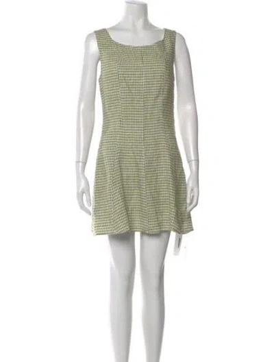 Pre-owned Reformation Linen Mini Dress In Green