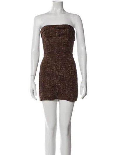 Pre-owned Reformation Linen Mini Dress In Multi