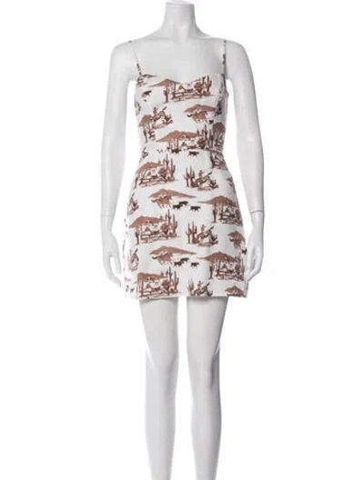 Pre-owned Reformation Linen Mini Dress In Multi
