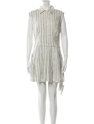 Pre-owned Reformation Linen Mini Dress In Neutral
