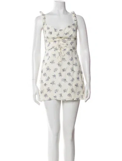 Pre-owned Reformation Linen Mini Dress In Neutral