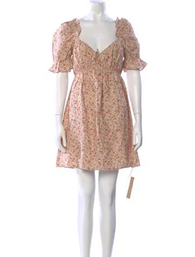 Pre-owned Reformation Linen Mini Dress In Neutral