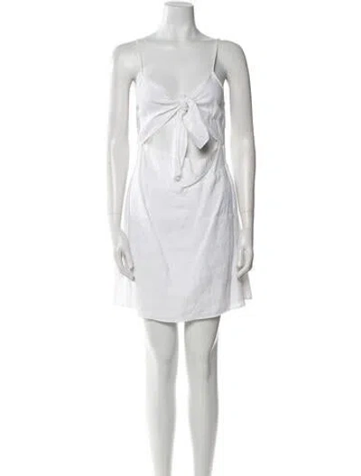 Pre-owned Reformation Linen Mini Dress In Neutral