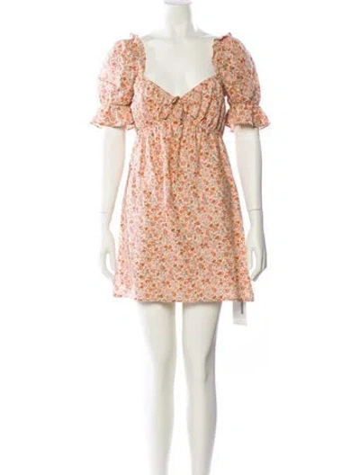 Pre-owned Reformation Linen Mini Dress In Neutral
