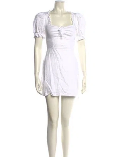 Pre-owned Reformation Linen Mini Dress In Neutral