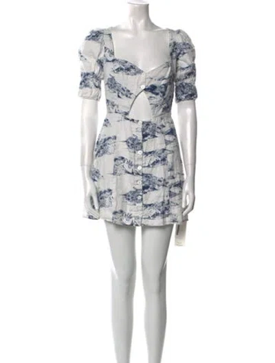 Pre-owned Reformation Linen Mini Dress In Neutral