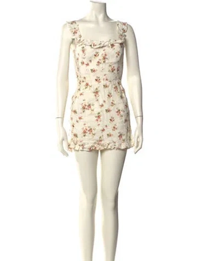 Pre-owned Reformation Linen Mini Dress In Neutral