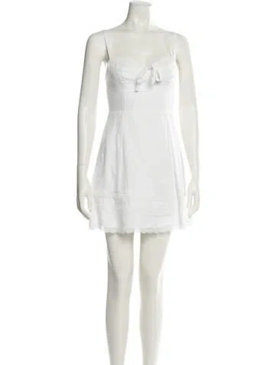 Pre-owned Reformation Linen Mini Dress In Neutral