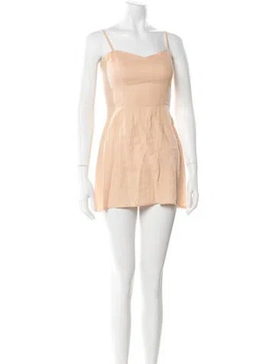 Pre-owned Reformation Linen Mini Dress In Neutral
