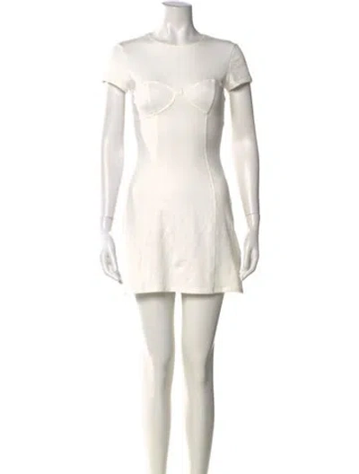 Pre-owned Reformation Linen Mini Dress In Neutral