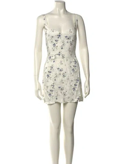 Pre-owned Reformation Linen Mini Dress In Neutral