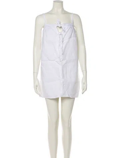 Pre-owned Reformation Linen Mini Dress In Neutral