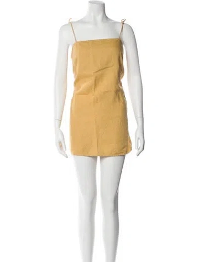 Pre-owned Reformation Linen Mini Dress In Neutral