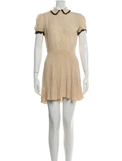 Pre-owned Reformation Linen Mini Dress In Neutral