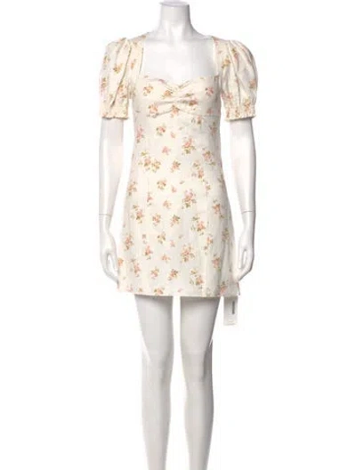 Pre-owned Reformation Linen Mini Dress In Neutral