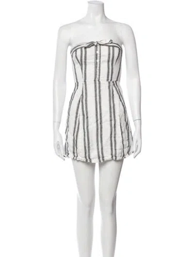 Pre-owned Reformation Linen Mini Dress In Neutral