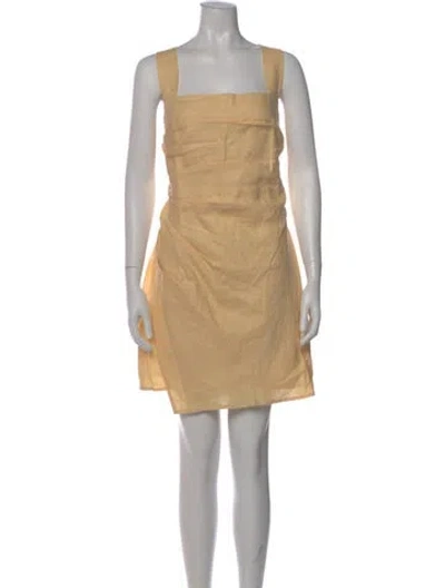 Pre-owned Reformation Linen Mini Dress In Neutral