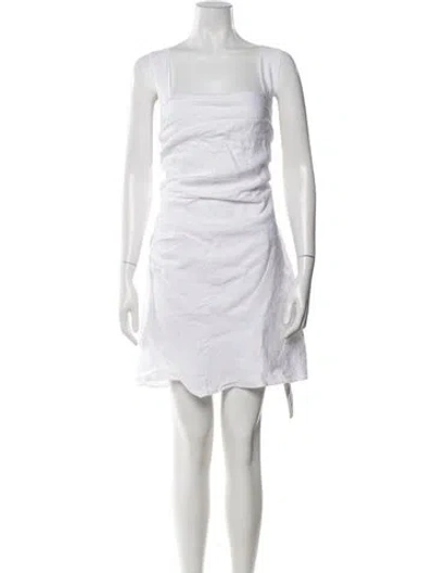 Pre-owned Reformation Linen Mini Dress In Neutral