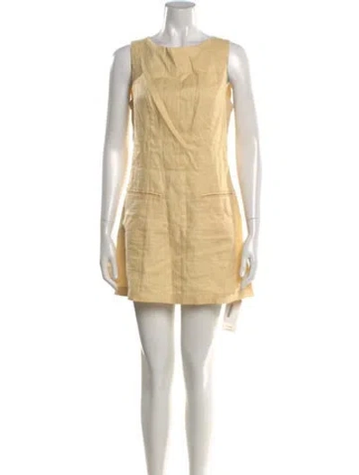 Pre-owned Reformation Linen Mini Dress In Neutral