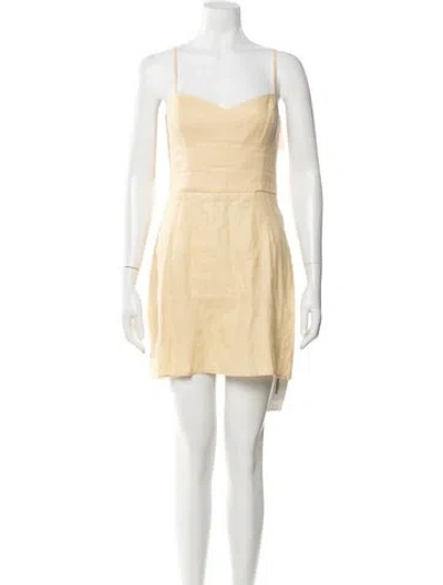 Pre-owned Reformation Linen Mini Dress In Neutral