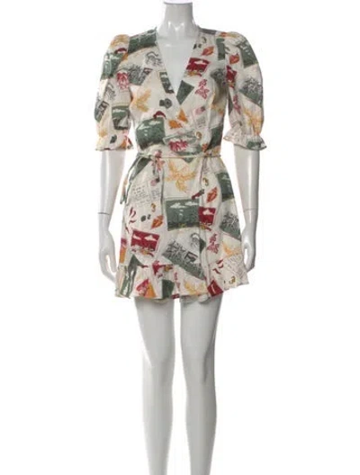 Pre-owned Reformation Linen Mini Dress In Neutral