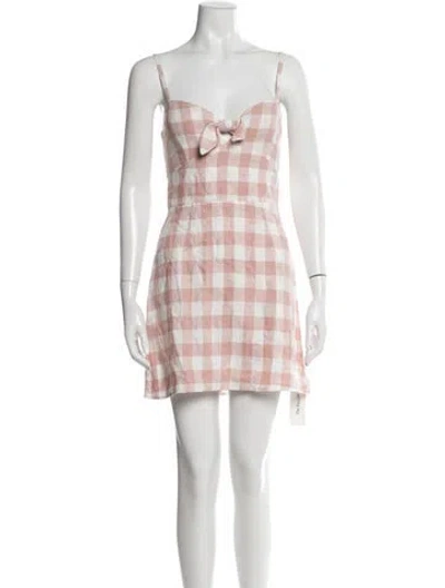 Pre-owned Reformation Linen Mini Dress In Neutral