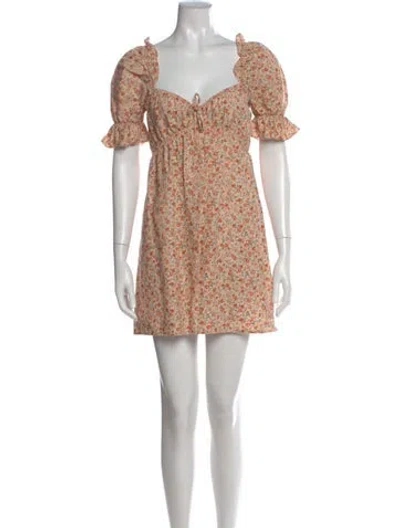 Pre-owned Reformation Linen Mini Dress In Neutral