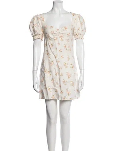 Pre-owned Reformation Linen Mini Dress In Neutral