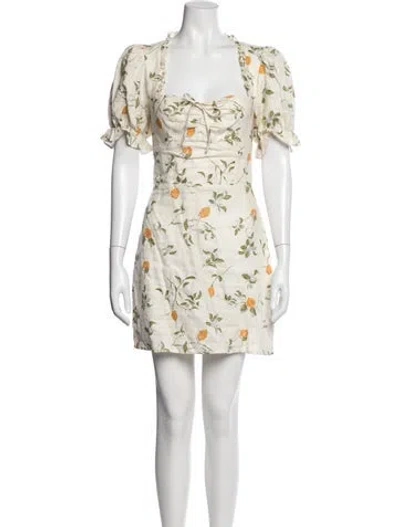 Pre-owned Reformation Linen Mini Dress In Neutral