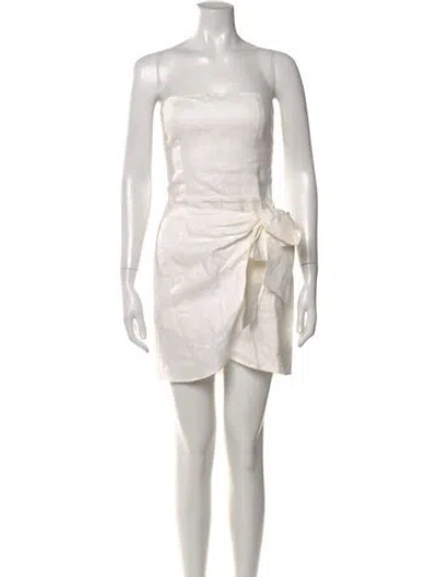 Pre-owned Reformation Linen Mini Dress In Neutral