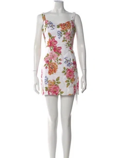 Pre-owned Reformation Linen Mini Dress In Neutral