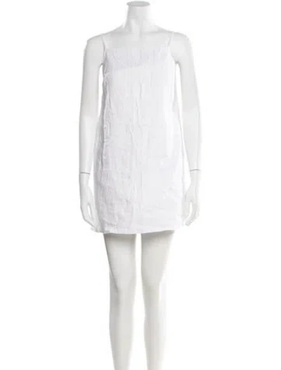 Pre-owned Reformation Linen Mini Dress In Neutral