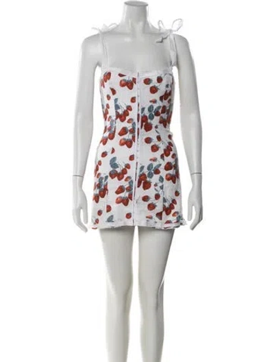 Pre-owned Reformation Linen Mini Dress In Neutral