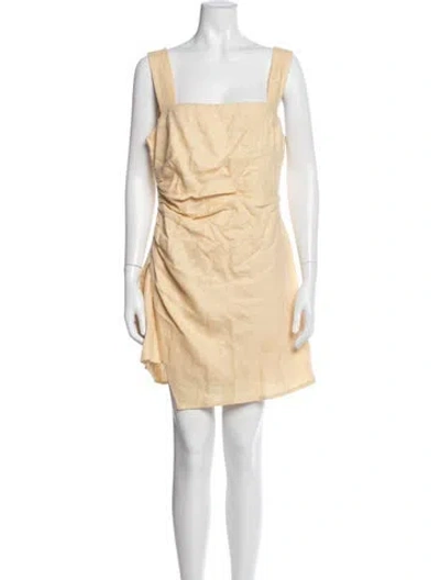 Pre-owned Reformation Linen Mini Dress In Neutral