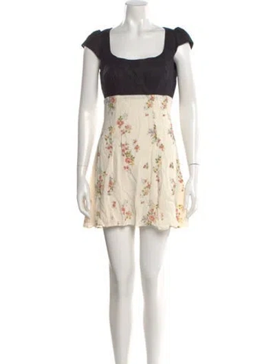 Pre-owned Reformation Linen Mini Dress In Neutral
