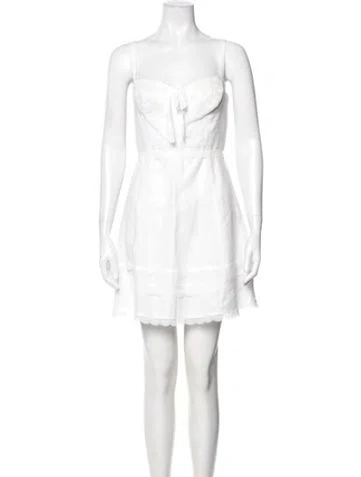 Pre-owned Reformation Linen Mini Dress In Neutral