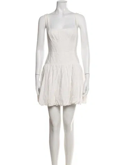 Pre-owned Reformation Linen Mini Dress In Neutral