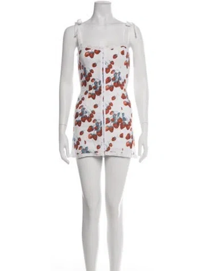 Pre-owned Reformation Linen Mini Dress In Neutral