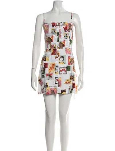 Pre-owned Reformation Linen Mini Dress In Neutrals